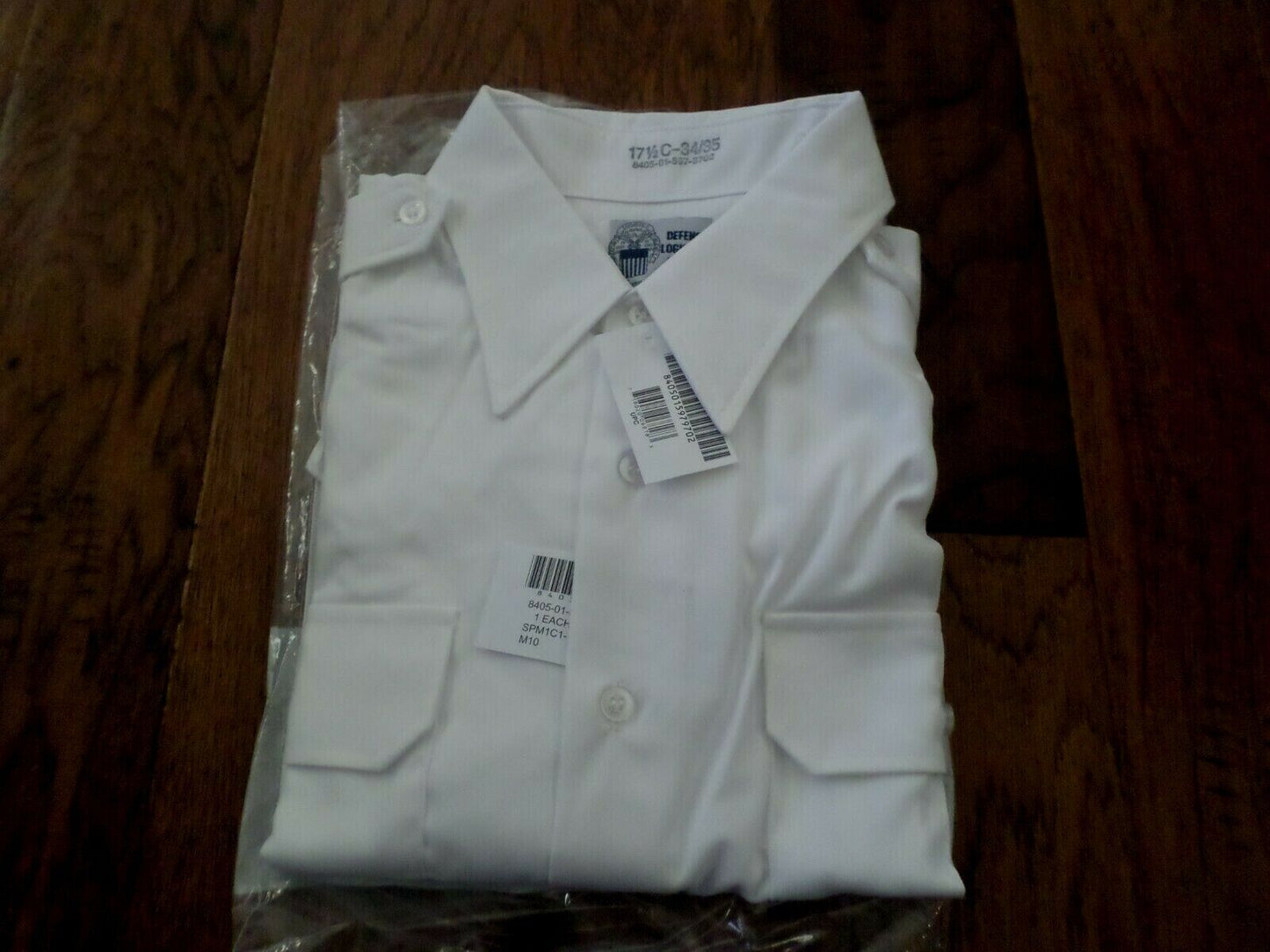 NEW U.S MILTARY ARMY MEN'S WHITE DRESS SHIRT LONG SLEEVE SIZE LARGE 17 1/2