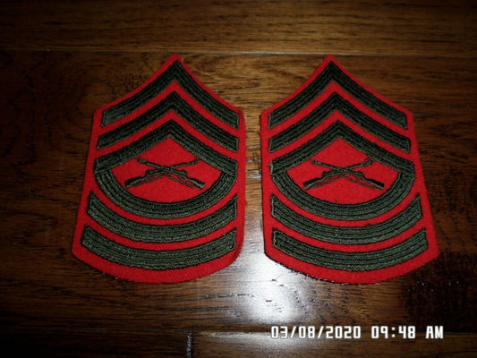 MARINE CORPS MASTER SERGEANT PATCHES SERVICE FEMALE DRESS UNIFORM CHEVRON