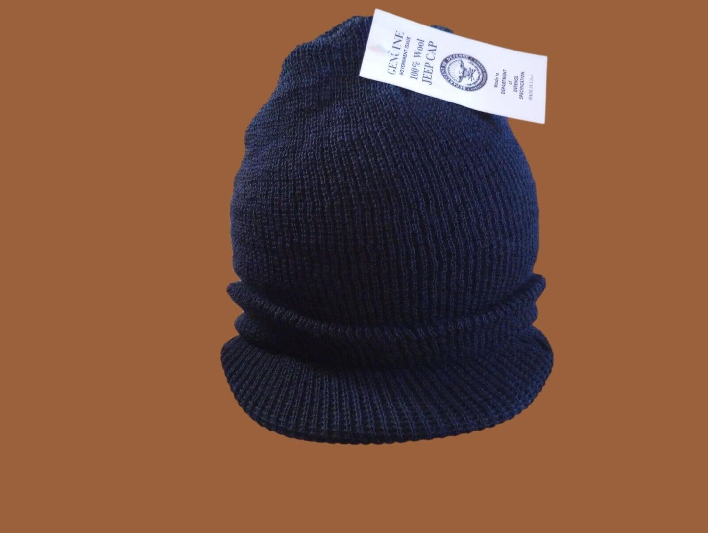 NEW GENUINE MILITARY BLUE JEEP WATCH CAP 100% WOOL 2 PLY U.S.A MADE BEANIE