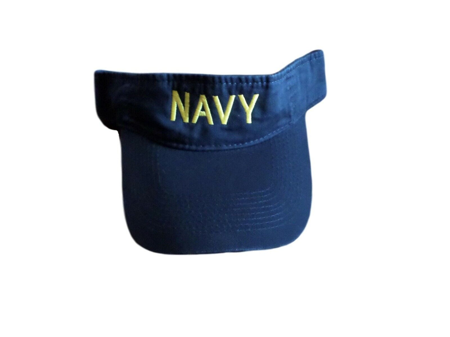 U.S NAVY SUN VISOR CAP BLUE HAT WITH EMBROIDERED YELLOW NAVY