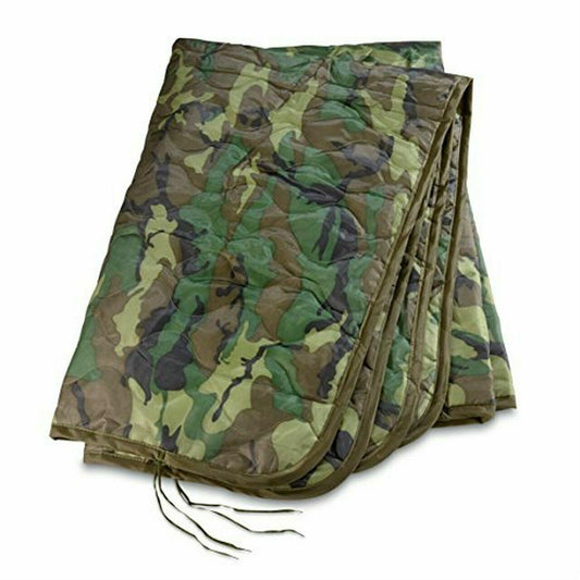 New Military style Wet Weather Rain Poncho Liner Woodland Camo Woobie Blanket