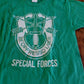 VINTAGE MILITARY SPECIAL FORCES  T- SHIRT MADE IN THE U.S.A GREEN