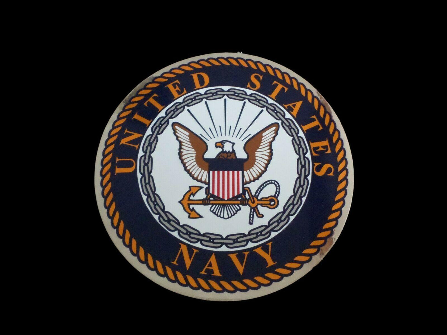 U.S MILITARY NAVY LARGE OVERSIZED WINDOW DECAL STICKER 12" INCHES ROUND