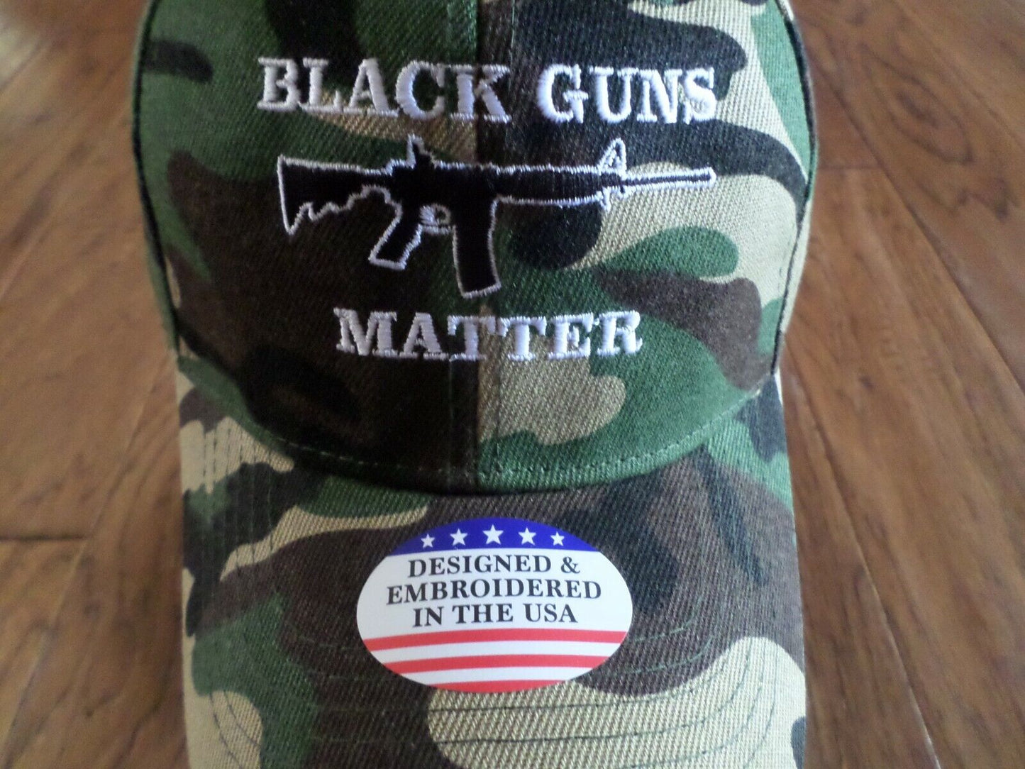 BLACK GUNS MATTER 6 PANEL CAP EMBROIDERED HAT CAMOUFLAGE 2nd AMENDMENT