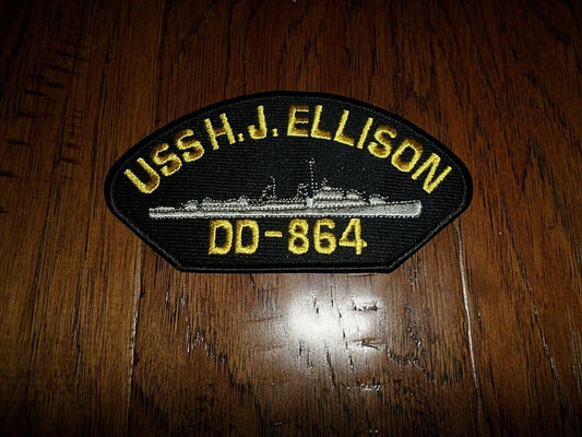 U.S NAVY SHIP HAT PATCH USS H.J ELLISON DD-864 SHIP PATCH USA MADE HEAT TRANSFER