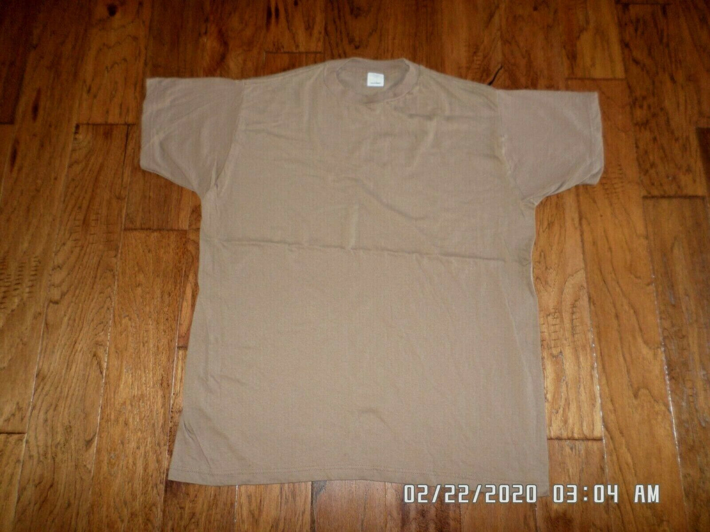 U.S MILITARY ATHLETIC T-SHIRT SHORT SLEEVE SIZE  MEDIUM BROWN U.S.A MADE