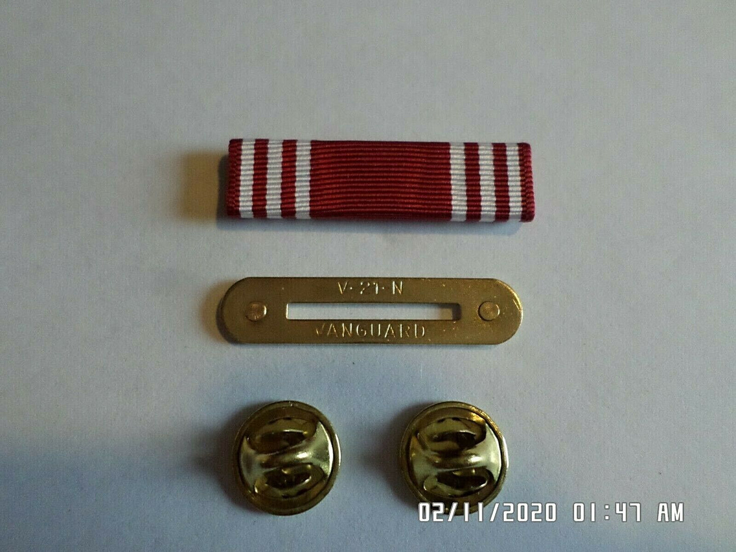 ARMY GOOD CONDUCT SERVICE RIBBON WITH RIBBON HOLDER US MILITARY VETERAN GI ISSUE