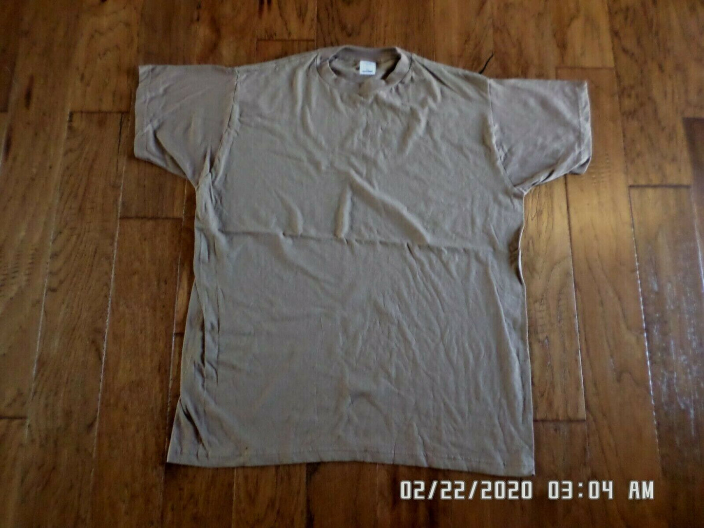 U.S MILITARY ATHLETIC T-SHIRT SHORT SLEEVE SIZE  MEDIUM BROWN U.S.A MADE