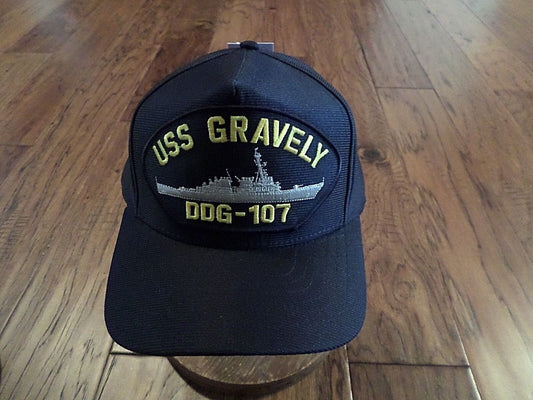 USS GRAVELY DDG-107 U.S NAVY SHIP HAT U.S MILITARY OFFICIAL BALL CAP U.S.A MADE