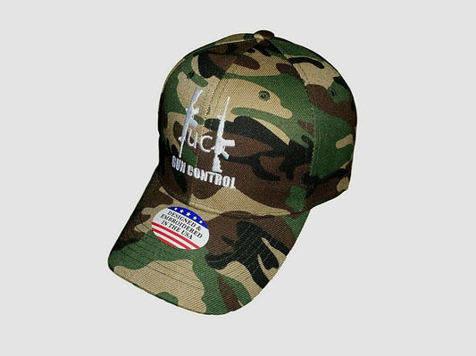 2nd AMENDMENT HAT F**K GUN CONTROL CAP EMBROIDERED CAMOUFLAGE