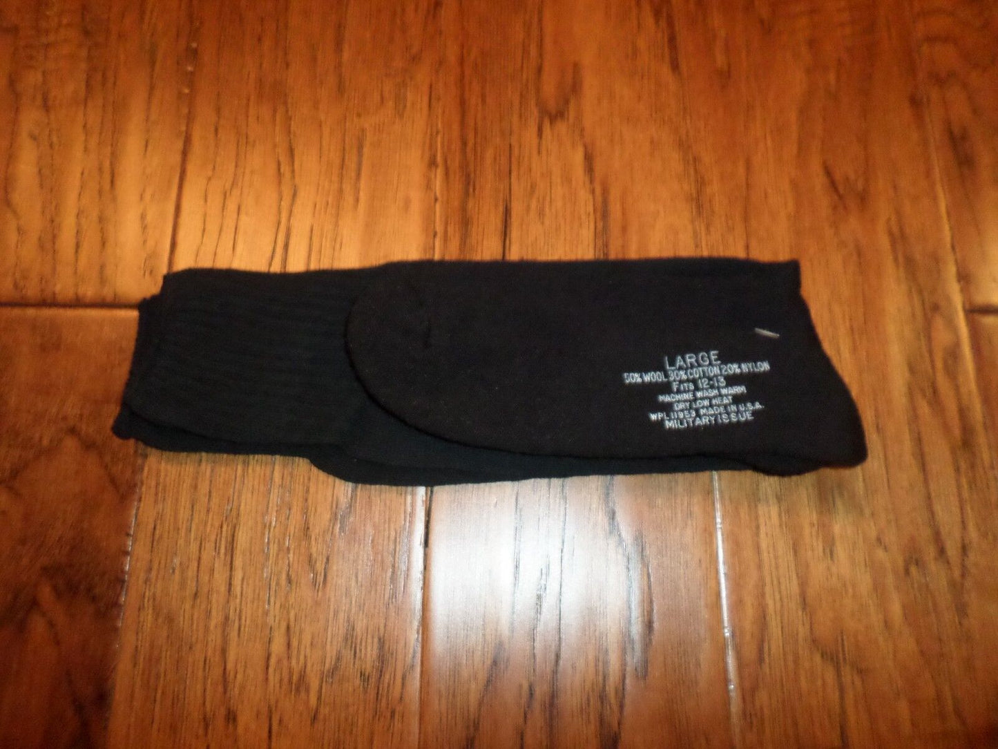 NEW MILITARY ISSUE CUSHION SOLE WOOL BLEND SOCKS U.S.A MADE BLACK