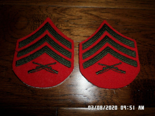 MARINE CORPS SERGEANT PATCHES ALPHA SERVICE FEMALE DRESS UNIFORM CHEVRON