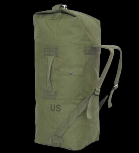 NEW VINTAGE MILITARY ISSUE CANVAS DUFFLE BAG EQUIPMENT SEA BAG USA MADE