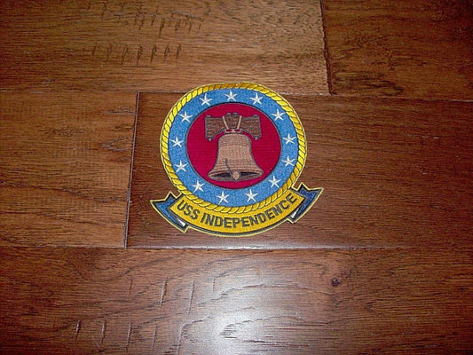 USS INDEPENDENCE U.S MILITARY NAVY CARRIER SHIP PATCH 5" X 4" 1/4  U.S.A MADE