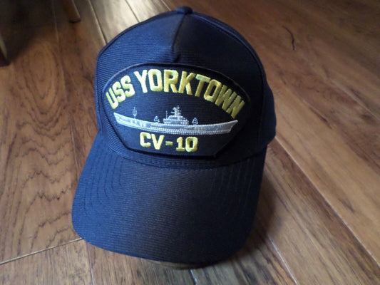USS YORKTOWN CV-10 NAVY SHIP HAT U.S MILITARY OFFICIAL BALL CAP U.S.A MADE
