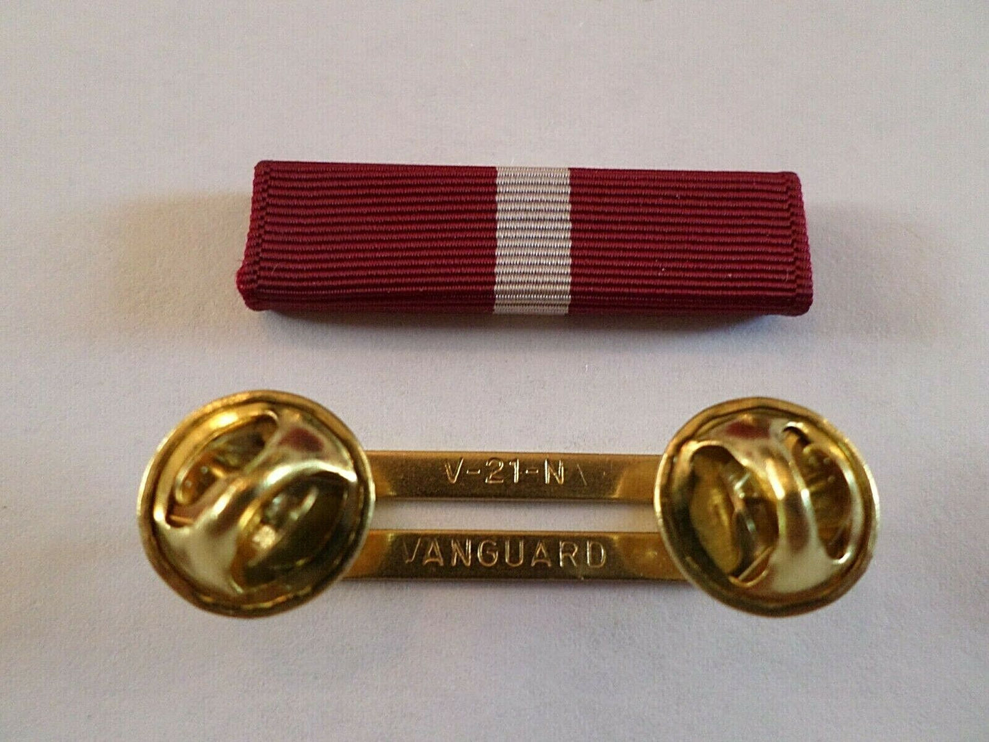 COAST GUARD GOOD CONDUCT RIBBON WITH BRASS RIBBON HOLDER VETERAN