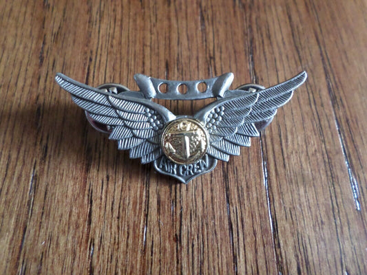 U.S MILITARY NAVY AIRCREW WINGS BADGE PIN DOUBLE POST BACK