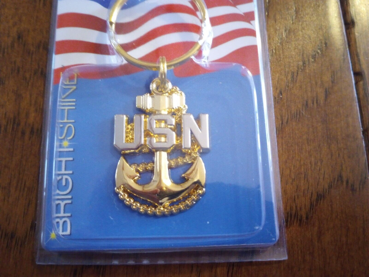 MILITARY NAVY METAL KEY CHAIN RING U.S NAVY CPO INSIGNIA CHIEF PETTY OFICER NEW