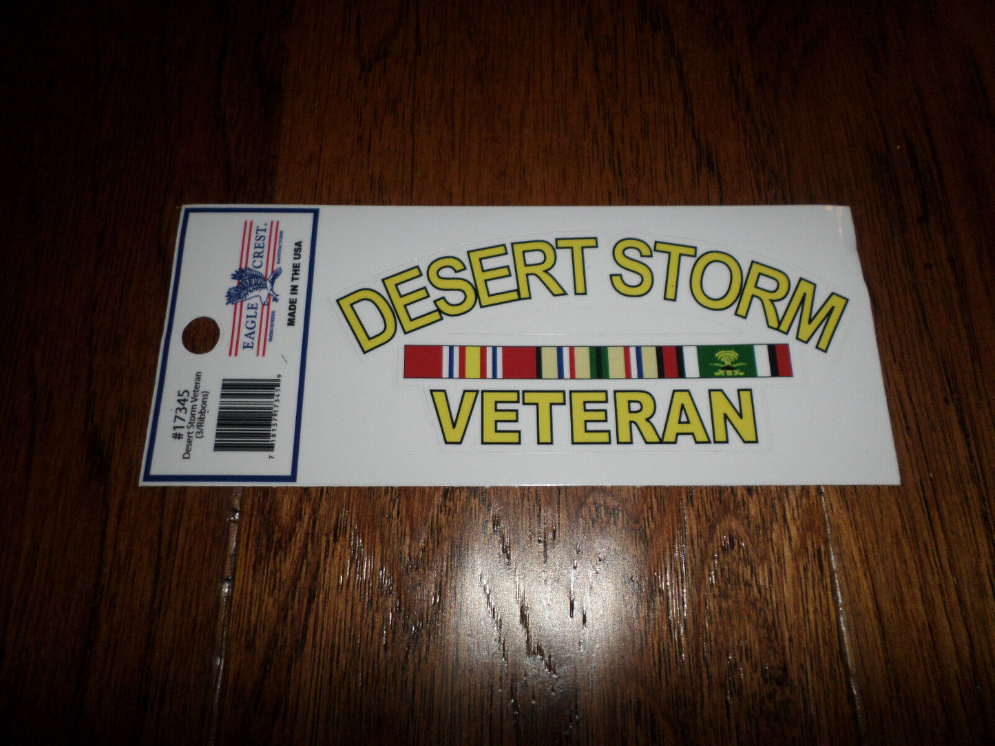 U.S MILITARY DESERT STORM VETERAN  WINDOW/BUMPER DECAL MADE IN U.S.A