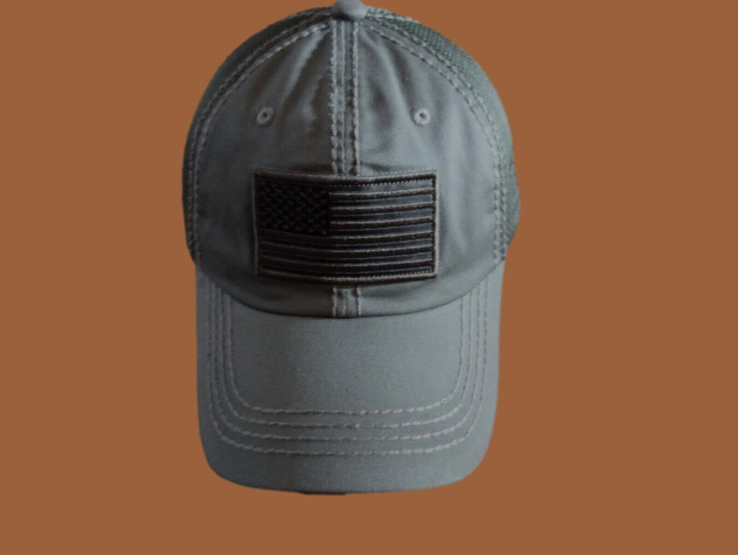 U.S American Flag Hat Cap Cotton Mesh Back OD Green Baseball Cap