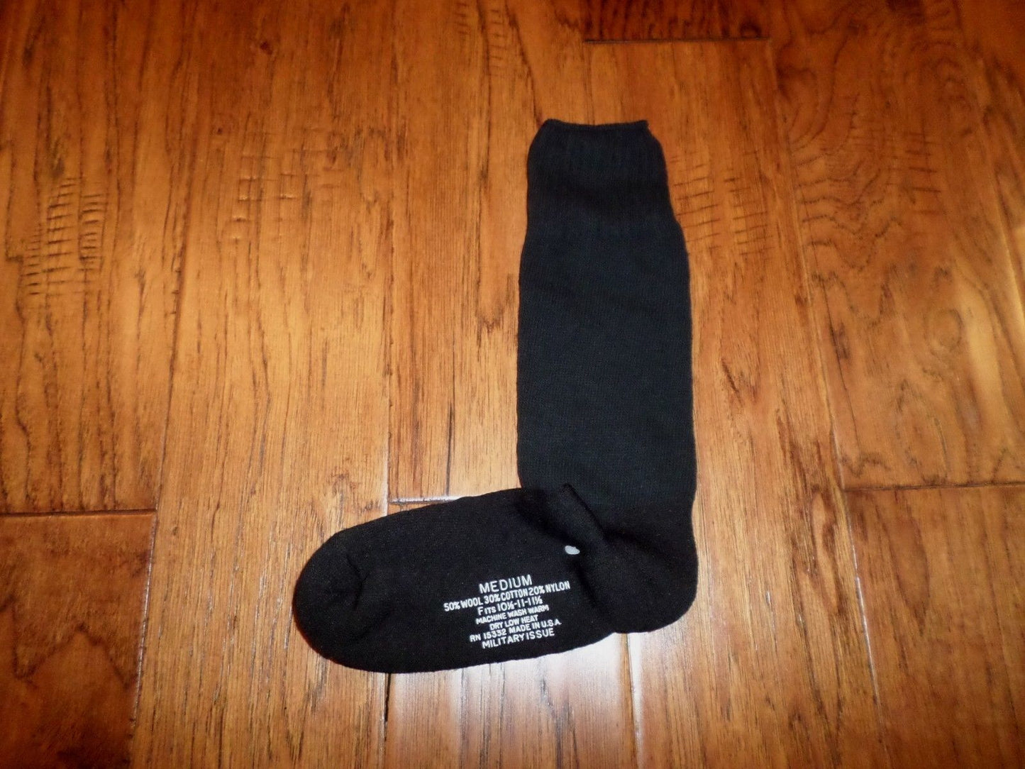 NEW MILITARY ISSUE CUSHION SOLE WOOL BLEND SOCKS U.S.A MADE BLACK