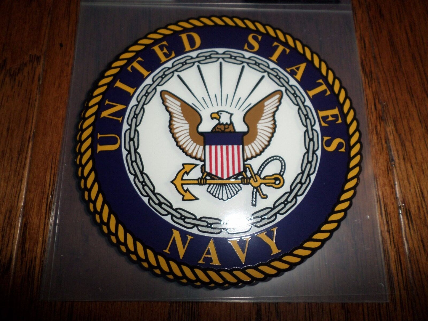 U.S MILITARY NAVY CREST LOGO WINDOW DECAL STICKER 4.25" X 4.25" INCHES ROUND