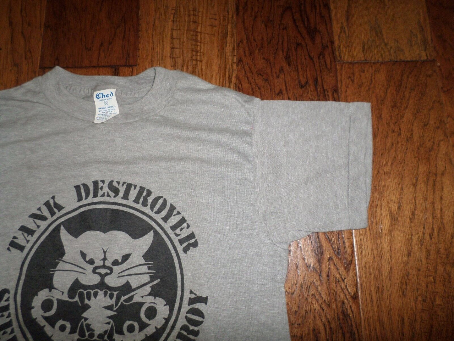 VINTAGE MILITARY TANK DESTROYER T- SHIRT MADE IN THE U.S.A BY T CHED SIZE SMALL