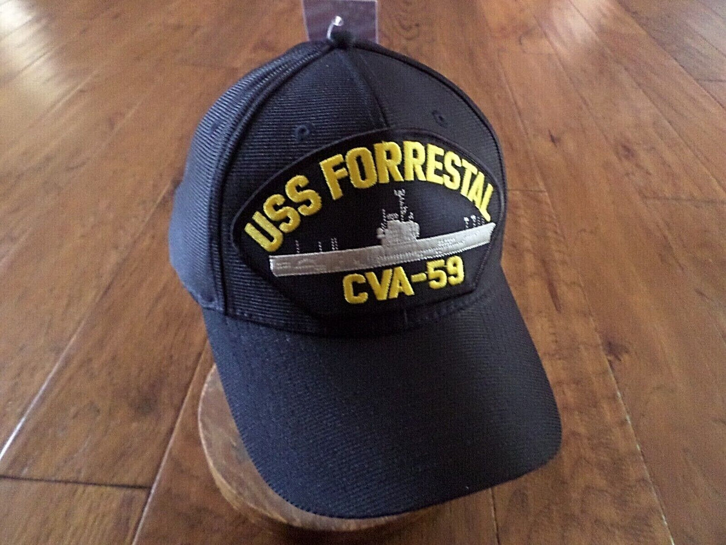 USS FORRESTAL CVA - 59 U.S NAVY SHIP HAT OFFICIAL MILITARY BALL CAP U.S.A MADE