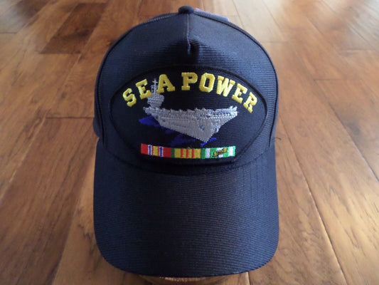 SEA POWER VIETNAM VETERAN U.S NAVY SHIP HAT OFFICIAL MILITARY BALL CAP U.S MADE