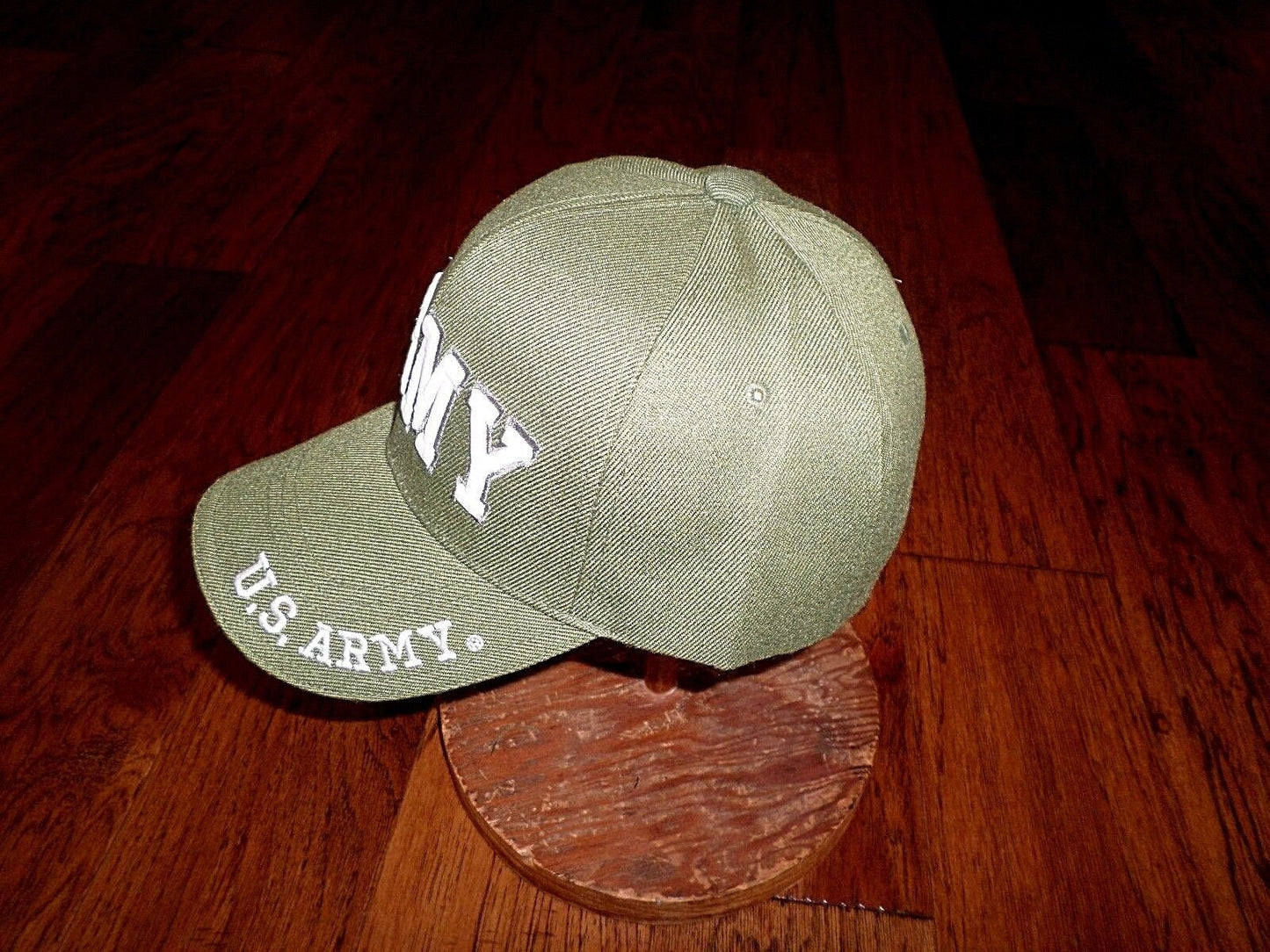 U.S ARMY OLIVE HAT CAP 3D ARMY ON FRONT ARMY EMBROIDERED ON BILL AND BACK