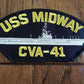 U.S NAVY SHIP HAT PATCH USS MIDWAY CVA - 41 NAVY CARRIER USA MADE HEAT TRANSFER