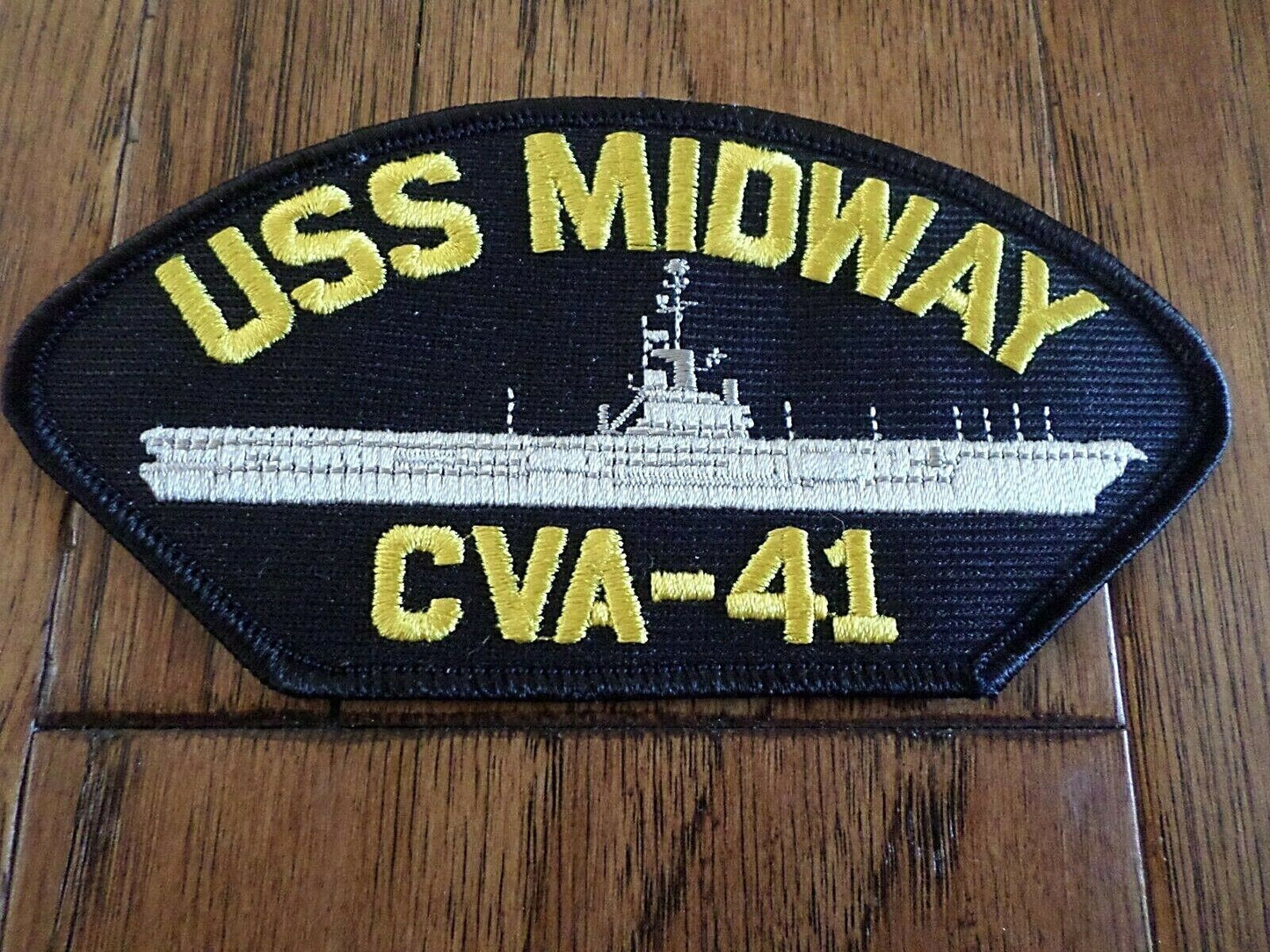 U.S NAVY SHIP HAT PATCH USS MIDWAY CVA - 41 NAVY CARRIER USA MADE HEAT TRANSFER