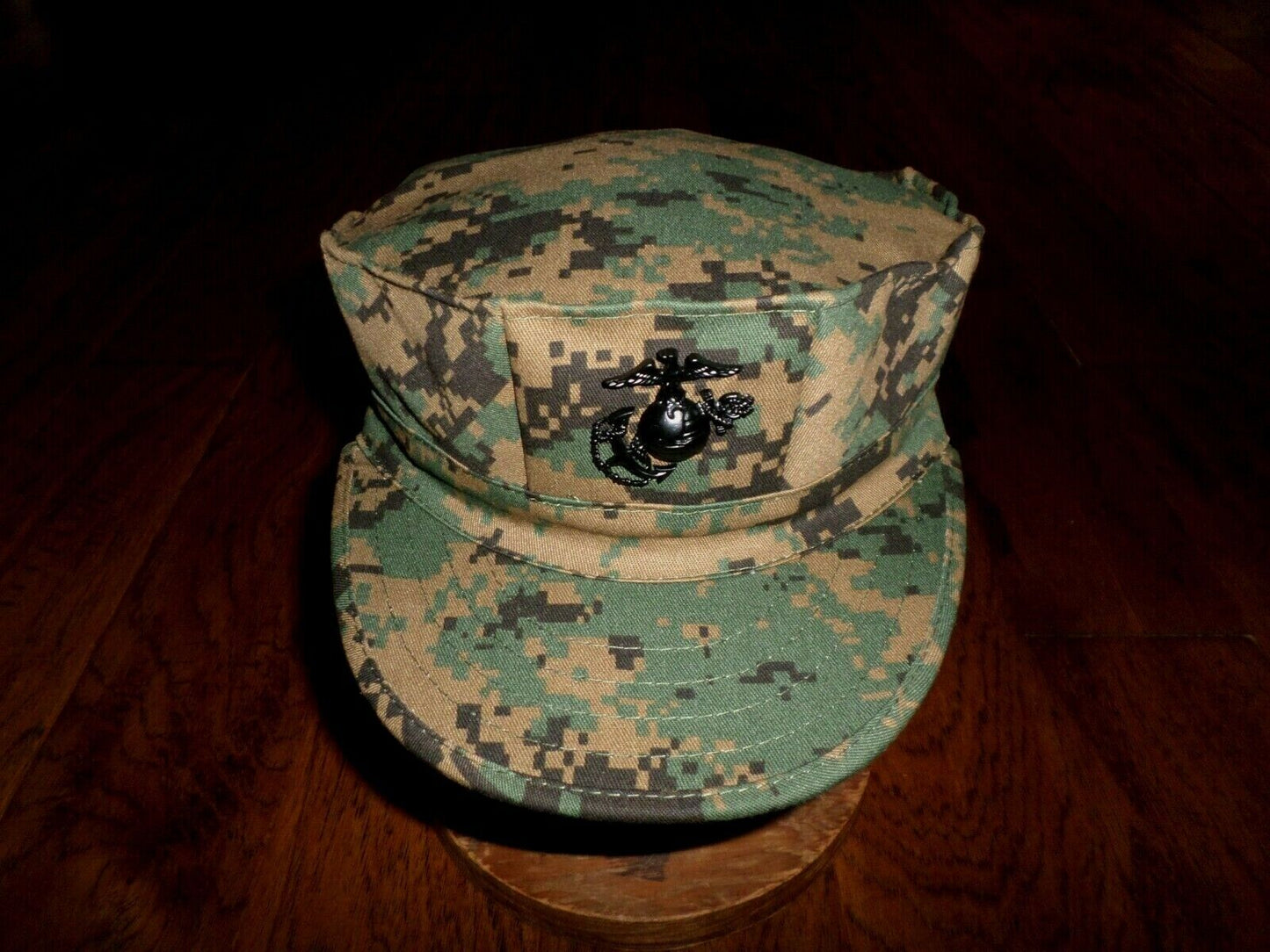 MARINE CORPS STYLE UTILITY HAT U.S.M.C DIGITAL WOODLAND CAP SIZE X-LARGE 7 3/4