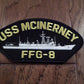 USS MCINERNEY FFG-8 U.S NAVY SHIP HAT PATCH U.S.A MADE HEAT TRANSFER