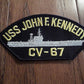 U.S NAVY SHIP HAT PATCH. USS JOHN F. KENNEDY CV-67 CARRIE USA MADE HEAT TRANSFER