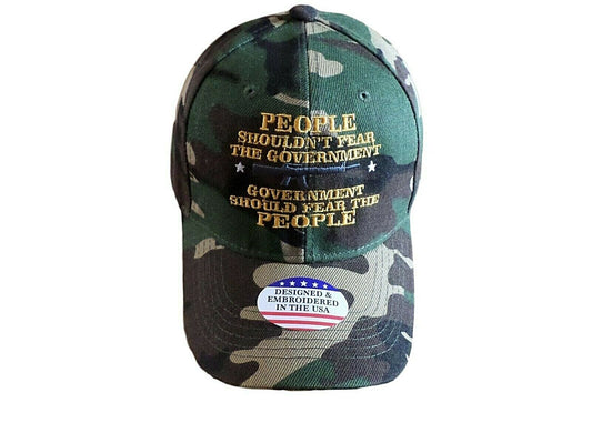 2nd AMENDMENT HAT FEAR THE GOVERNMENT CAP EMBROIDERED CAMOUFLAGE