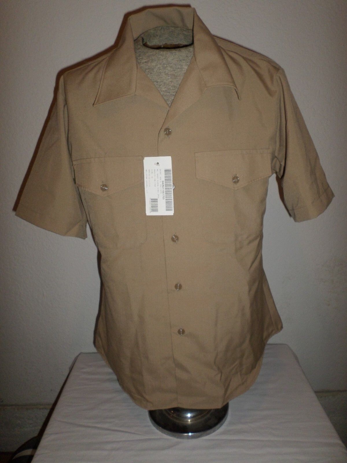 NEW U.S MILITARY NAVY MARINE CORPS SHORT SLEEVE SUMMER DRESS KHAKI SHIRT SIZE 16