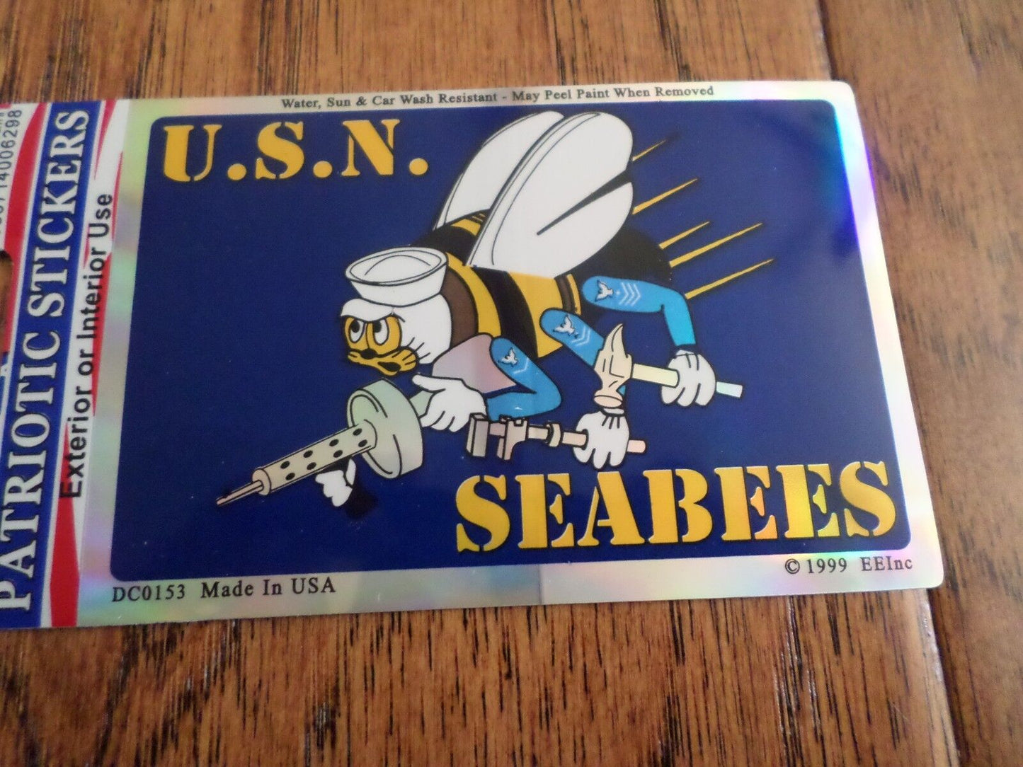 U.S MILITARY NAVY SEABEES WINDOW DECAL STICKER U.S.A MADE