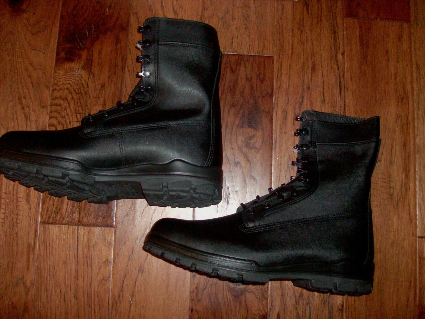 NEW U.S MILITARY STEEL TOE BLACK LEATHER COMBAT BOOTS BATES SIZE 15 MEDIUM WIDTH