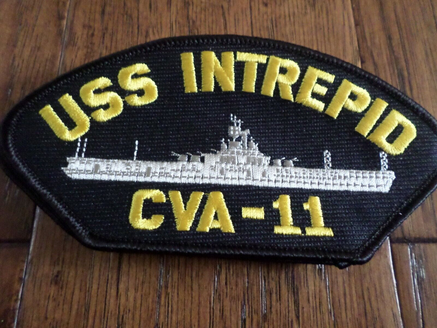 USS INTREPID CVA-11 U.S NAVY CARRIER SHIP HAT PATCH U.S.A MADE HEAT TRANSFER