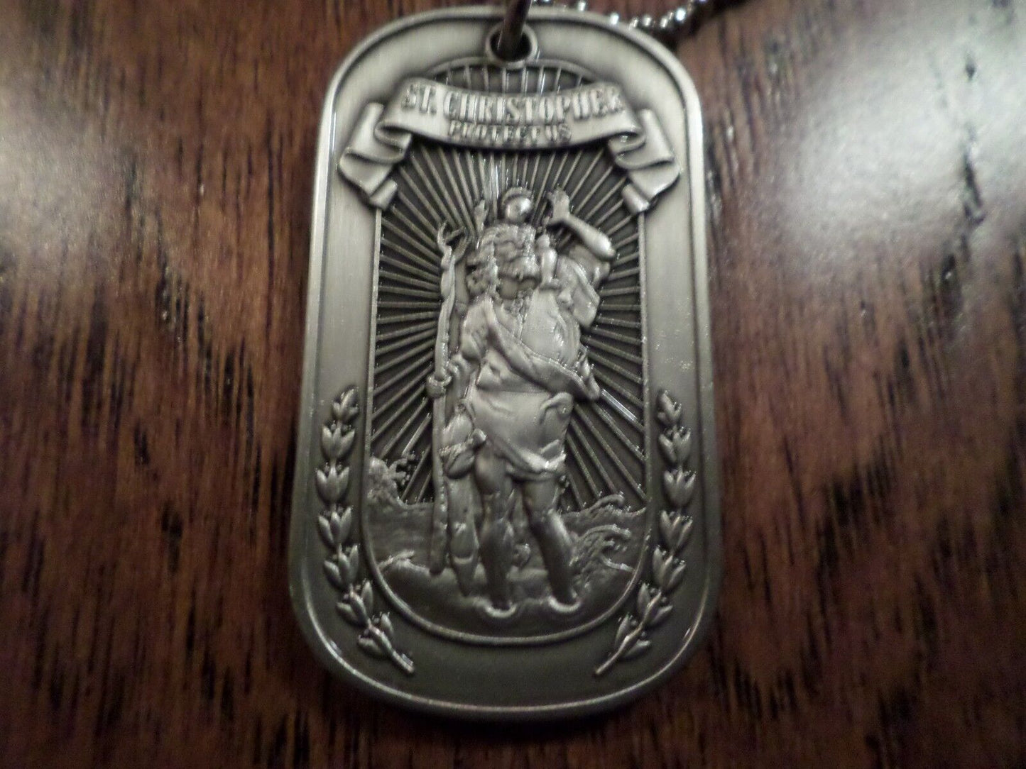 ST. CHRISTOPHER PROTECT US RELIGIOUS SPIRITUAL NECKLACE PENDANT DOG TAG NEW