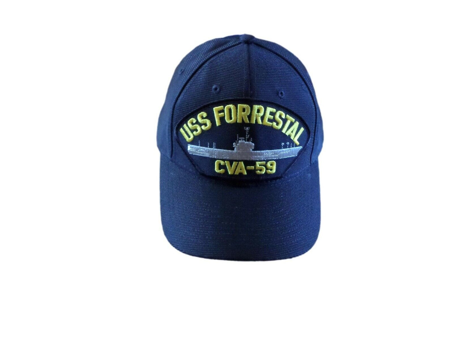 USS FORRESTAL CVA - 59 U.S NAVY SHIP HAT OFFICIAL MILITARY BALL CAP U.S.A MADE