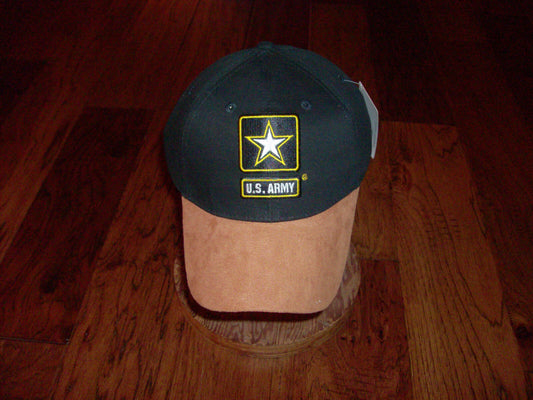 U.S MILITARY ARMY STAR LOGO HAT EMBROIDERED BALL CAP SUEDE ON BILL