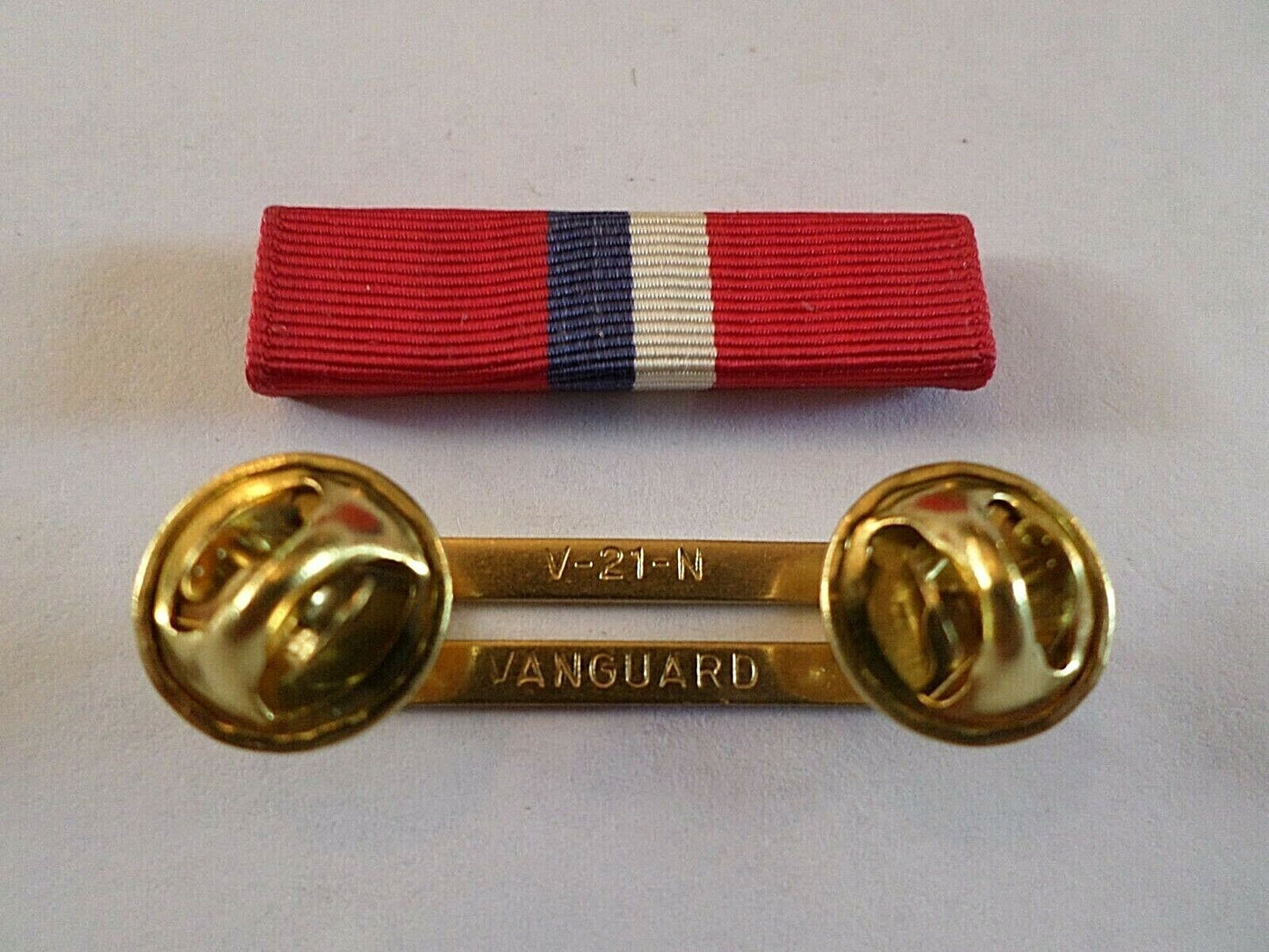 PHILIPPINE LIBERATION RIBBON WITH BRASS RIBBON HOLDER U.S MILITARY VETERAN