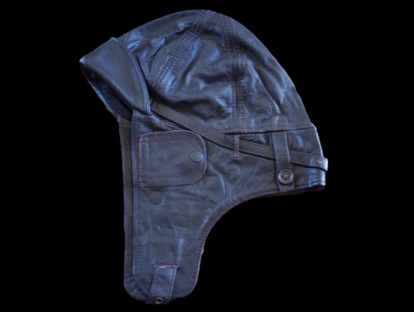 LEATHER AVIATOR HELMET CAP WWII GERMAN BROWN NEW REPRODUCTION LARGE