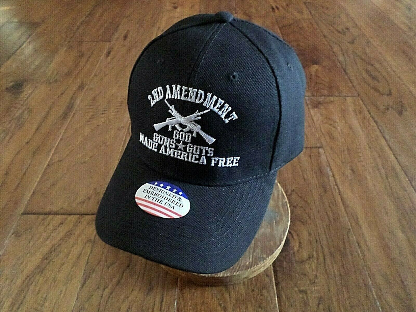 2nd AMENDMENT HAT GOD GUNS GUTS MADE AMERICA FREE CAP EMBROIDERED