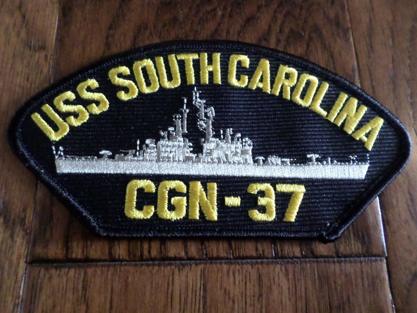 U.S NAVY SHIP HAT PATCH USS SOUTH CAROLINA CGN-37 USA MADE HEAT TRANSFER