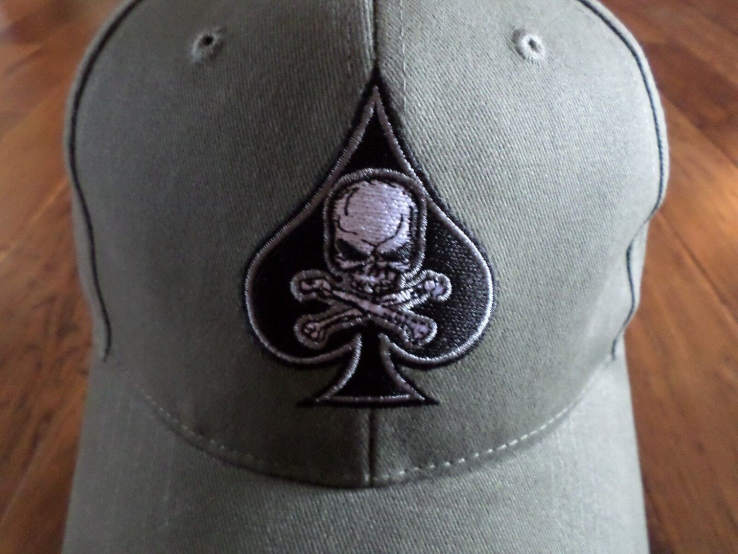 New Polo Style Death Spade Embroidered OD Green Baseball Hat Cap