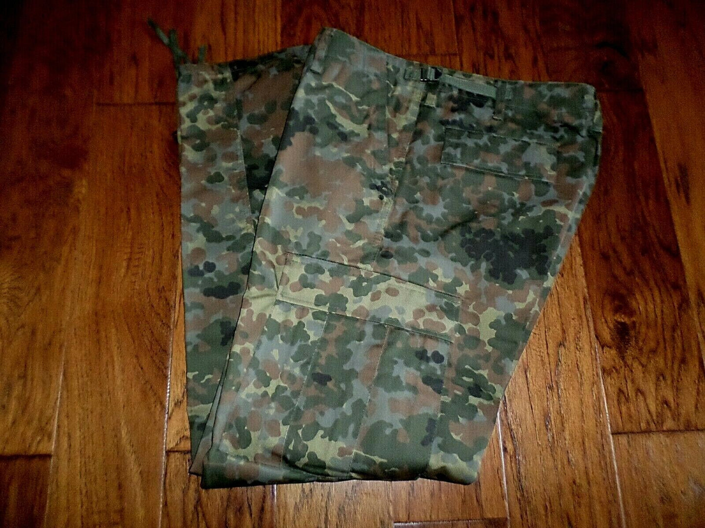 GERMAN FLECKTARN CAMOUFLAGE PANTS MILITARY BDU CARGO 6 POCKET FATIGUE TROUSERS