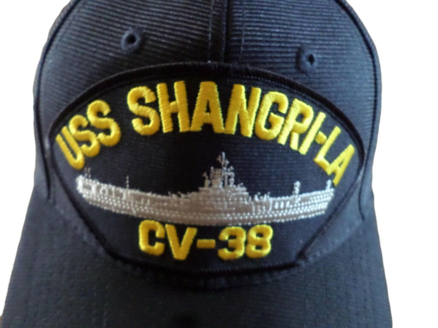 USS SHANGRI-LA CV-38 NAVY SHIP HAT U.S MILITARY OFFICIAL BALL CAP U.S.A MADE